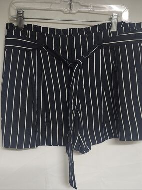 Striped Navy Tie-Waist Women’s Shorts